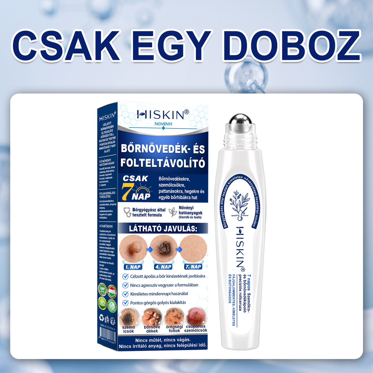 💕Hivatalos Márkabolt | 🚢🚢 Hiskin® 7 napos Szemölcseltávolító Roll-on Ápoló Folyadék (Fájdalommentes rollerball technológia, hegek nélkül) 🐬