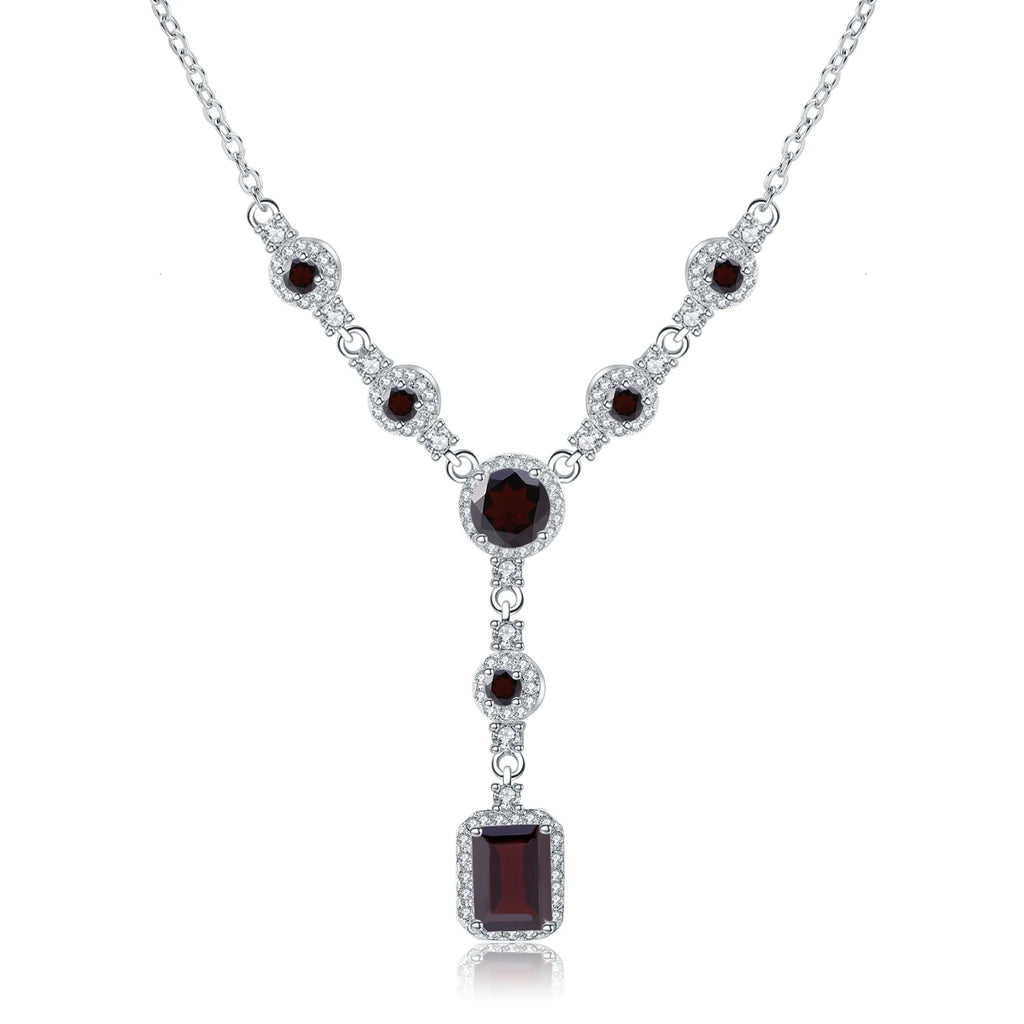 GEM'S BALLET Luxury 3.77Ct Natural Sky Blue Topaz Gemstone 925 Sterling Silver Pendant Necklace for Women Wedding Fine Jewelry
