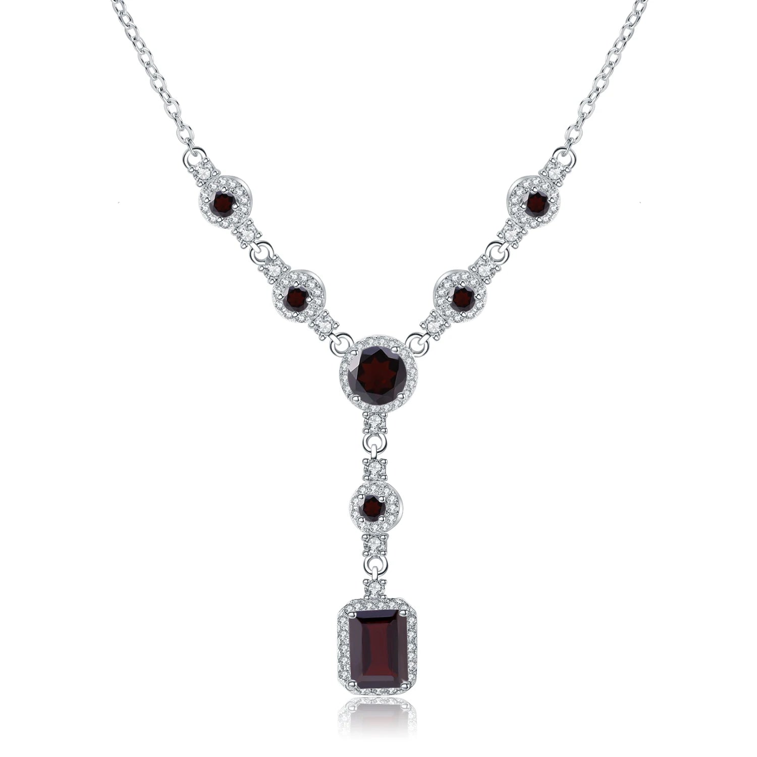 GEM'S BALLET Luxury 3.77Ct Natural Sky Blue Topaz Gemstone 925 Sterling Silver Pendant Necklace for Women Wedding Fine Jewelry
