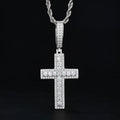 Unisex Iced Out Moissanite Hip Hop Cross Pendant Necklace 925 Sterling Silver Color  For Women Charm Fine Jewelry