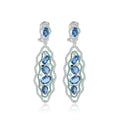 GEM'S BALLET Topaz Jewelry Handmade Dangle Earrings Natural London Blue Topaz Gemstone Statement Earrings in 925 Sterling Silver