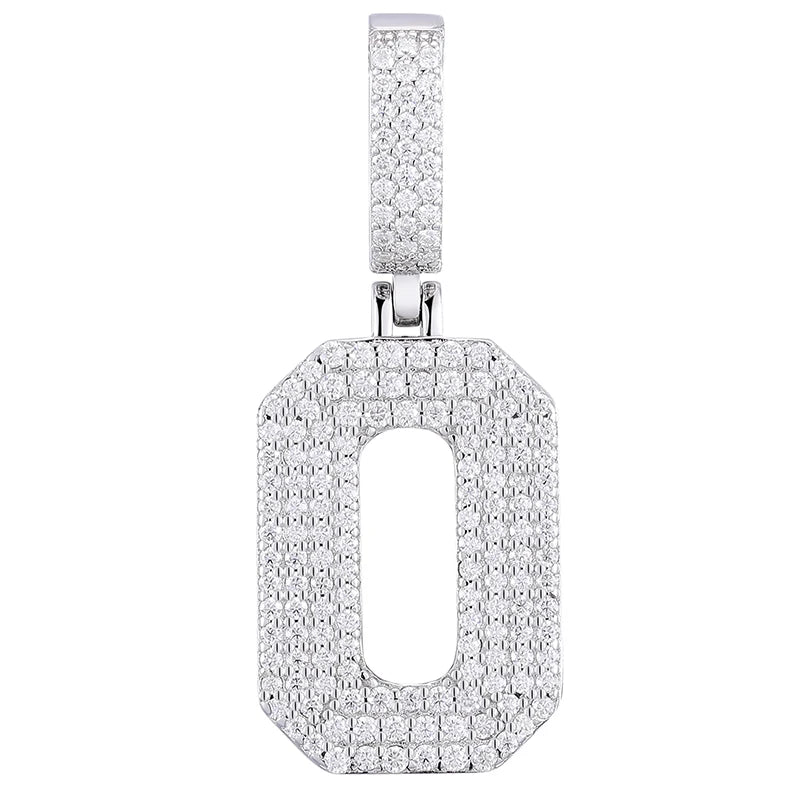 0-9 Lucky Numbers Moissanite Pendants Necklaces For Women 925 Silver Pendants Men Hip Hop Jewelry Fashion Birthday Gifts