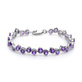 GEM'S BALLET Natural Garnet Citrine Smoky Quartz Tennis Bracelet 925 Sterling Silver Gemstone Bracelet Fine Jewelry For Women