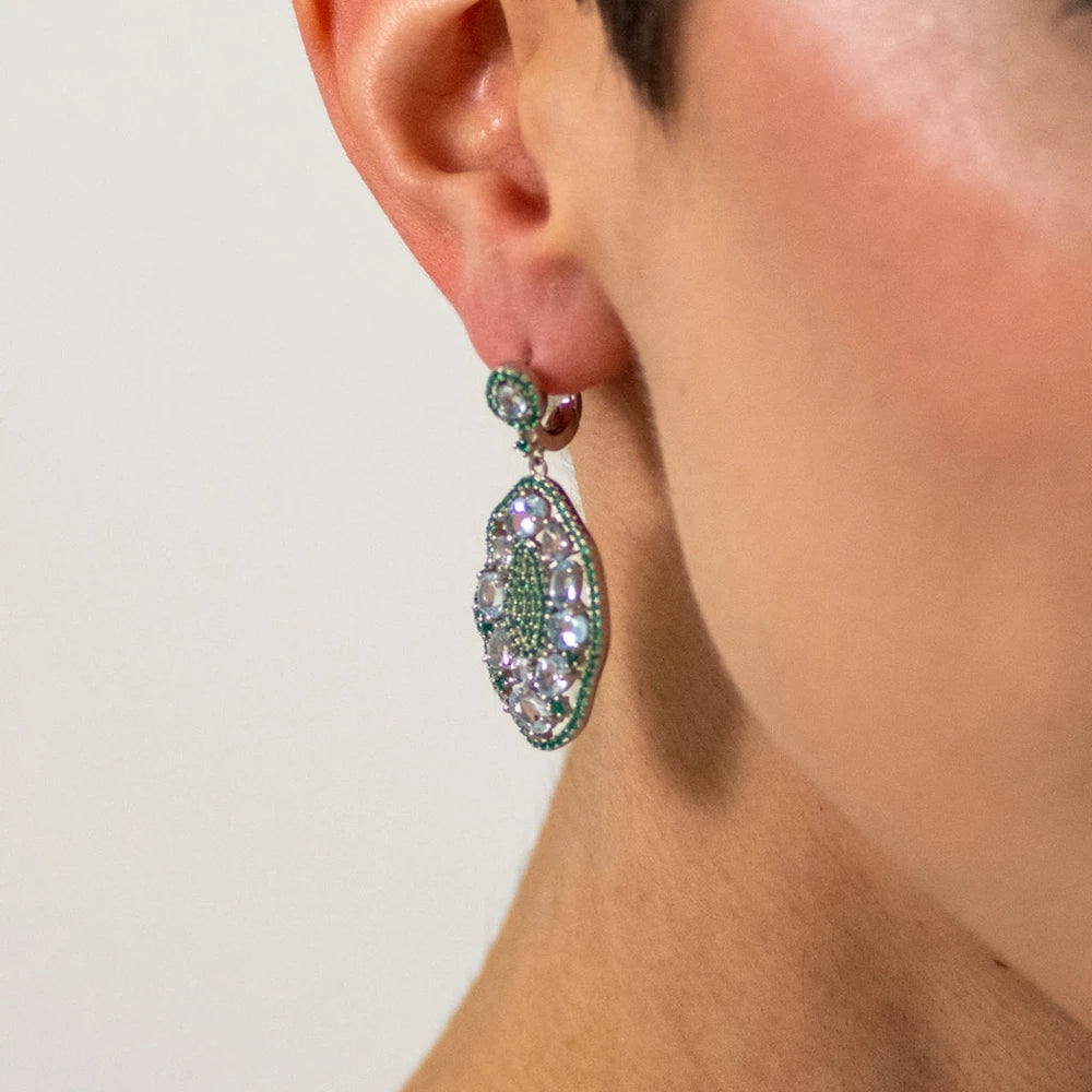 GEM'S BALLET 7.74Ct Natural Sky Blue Topaz Hyperbole Earrings 925 Sterling Sliver Gemstone Vintage Drop Earrings For Women Party