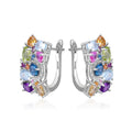 GEM'S BALLET 925 Sterling Silver Handmade Jewelry Multicolor Birthstone Earrings Natual Citrine  Amethyst Topaz Clip Earrings